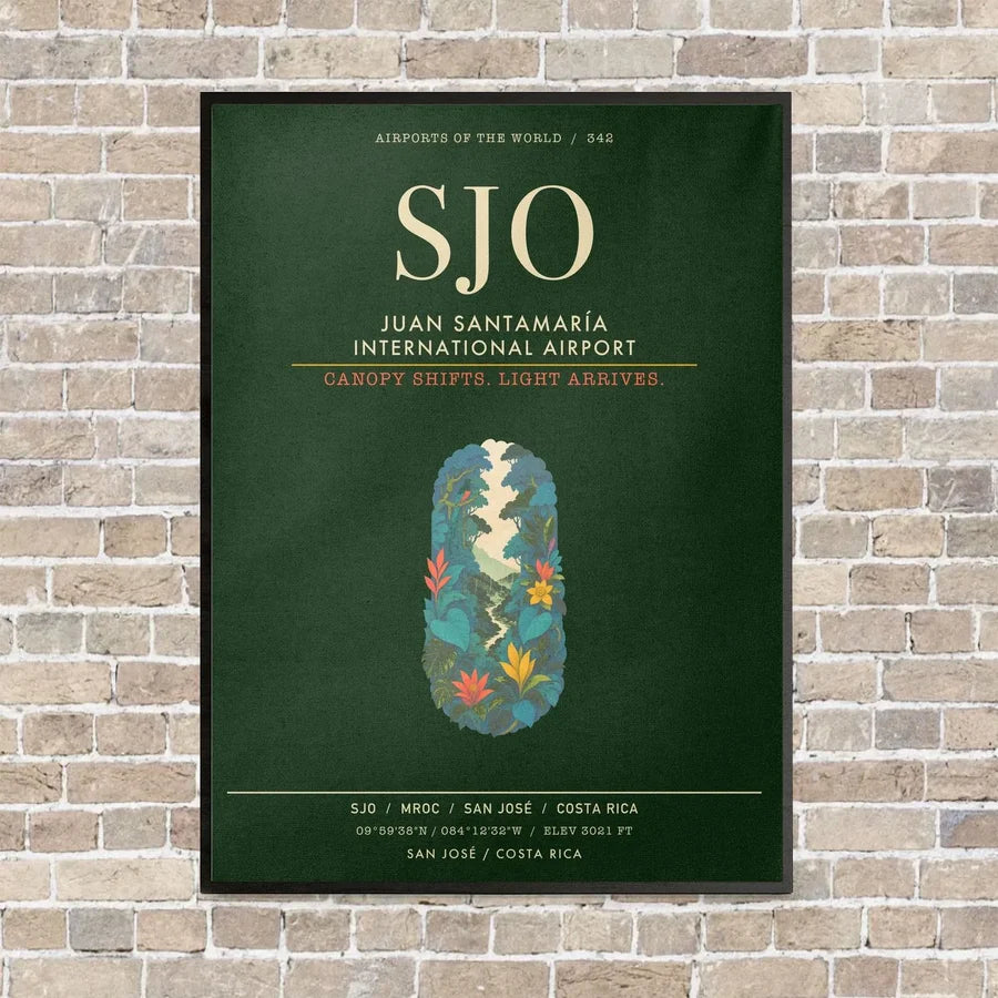 Juan Santamaria International Airport SJO - Canvas Framed - Dark Green