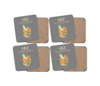 Thumbnail for Sibiu International Airport (SBZ) design on gray 4 pieces set coaster