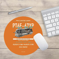 Thumbnail for PT6E-67XP design on orange round mouse pad