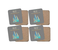 Thumbnail for George F. L. Charles Airport (SLU) design on gray 4 pieces set coaster