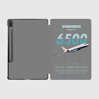 Thumbnail for Bombardier Global 6500 design on gray samsung tablet tablet case