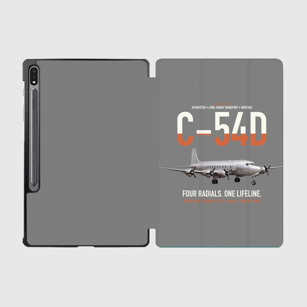 C-54D Skymaster design on gray samsung tablet tablet case