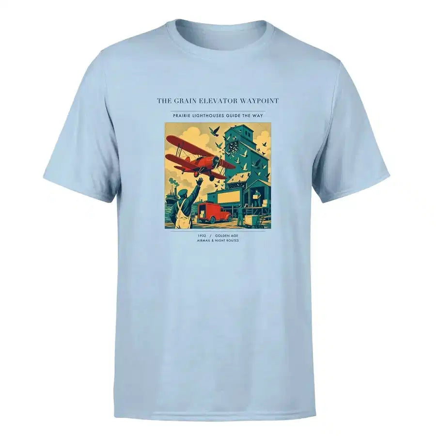VINTAGE G4451 - The Grain Elevator Waypoint - Premium T-Shirt design on lightblue premium t shirt