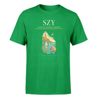 Thumbnail for Olsztyn-Mazury Airport (SZY) T-Shirt single-side front print in Green | olsztyn-mazury-airport-szy-double-side-t-shirt
