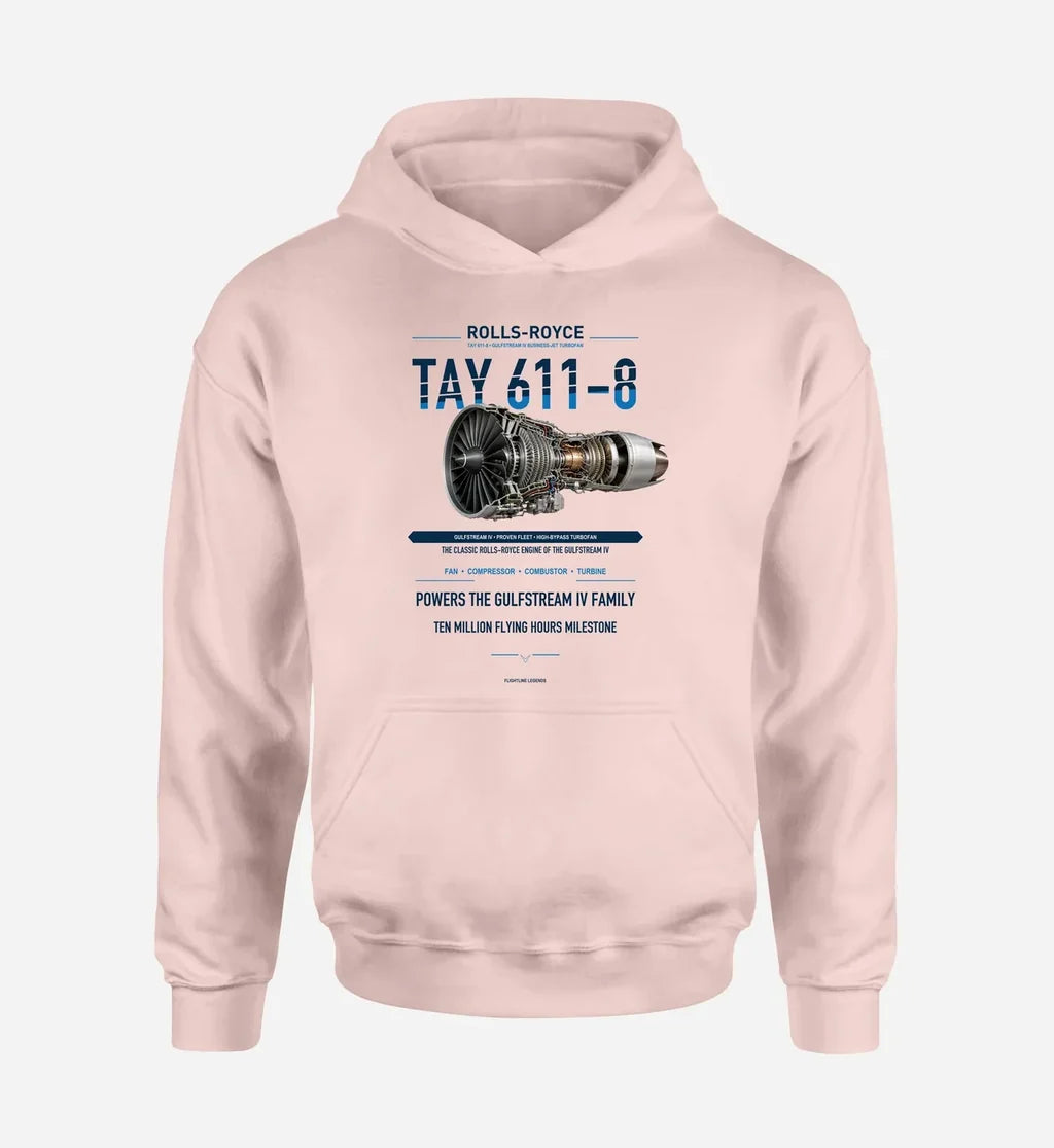TAY 611-8 design on pink hoodie single side