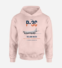 Thumbnail for P-3C Orion design on pink double-side hoodie, single-side print
