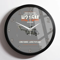 Thumbnail for Airbus H215M design on gray framed wall clock