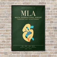 Thumbnail for Malta International Airport MLA - Canvas Framed - Dark Green