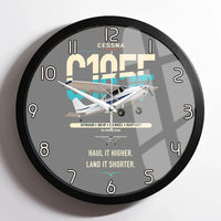 Thumbnail for Cessna A185F Skywagon design on gray framed wall clock