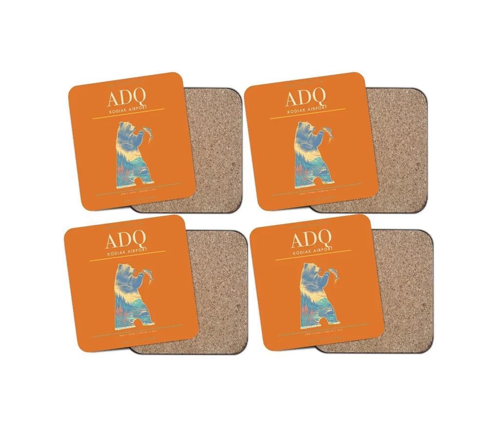 Kodiak Airport ADQ Coaster 4-Pieces-Set - Orange