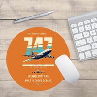 Thumbnail for Boeing 747-200B design on orange round mouse pad