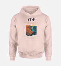 Thumbnail for Deer Lake Regional Airport (YDF) design on pink hoodie single-side print