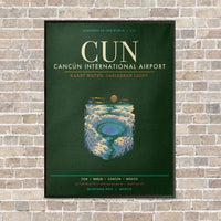 Thumbnail for Cancun International Airport CUN - Canvas Framed - Dark Green