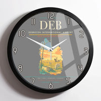 Thumbnail for Debrecen International Airport (DEB) design on gray framed wall clock