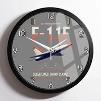 Thumbnail for F-11F Tiger design on gray framed wall clock