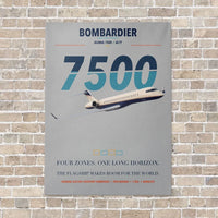Thumbnail for Bombardier Global 7500 vertical canvas print - no frame - light gray background