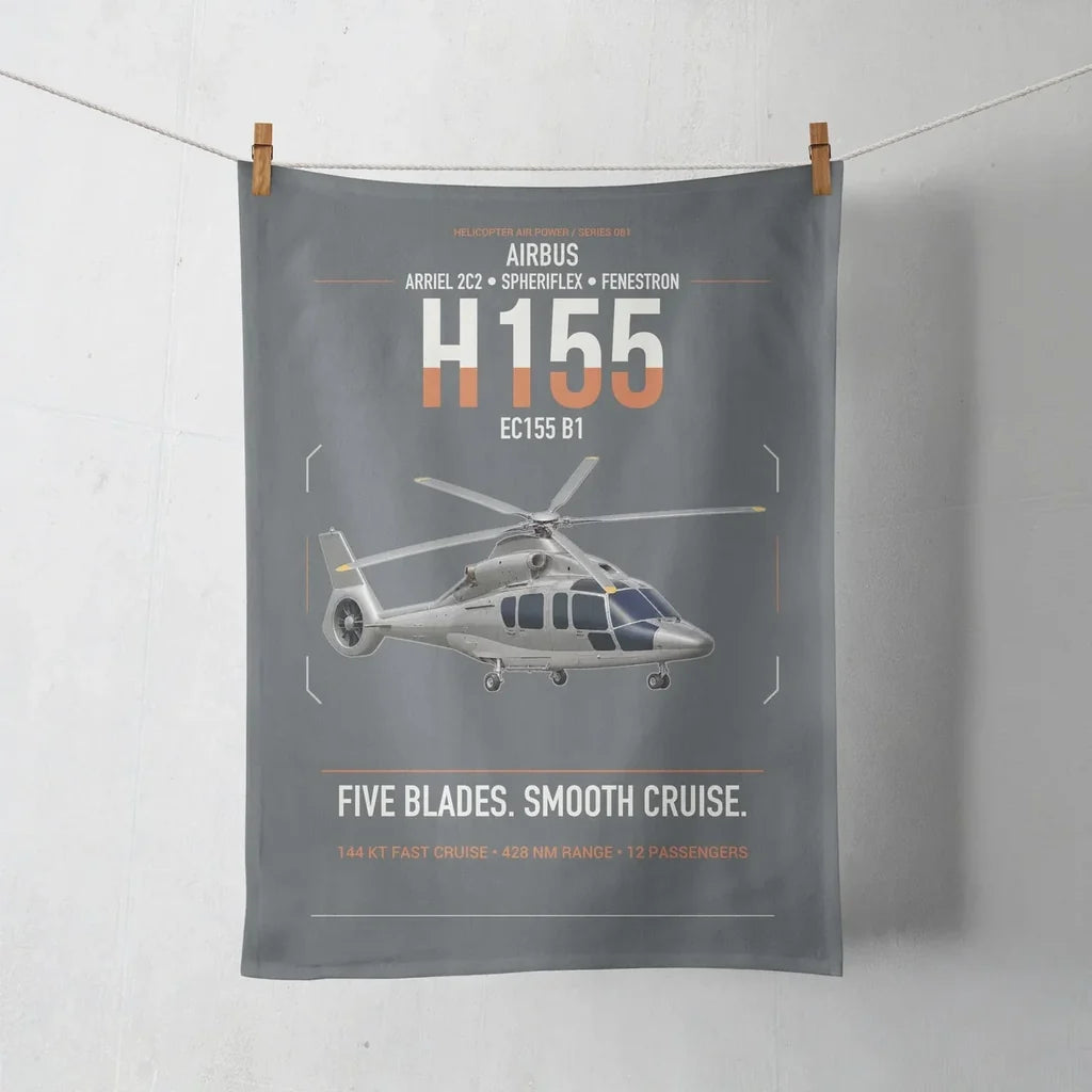 Airbus H155 EC155 B1 design on gray towel