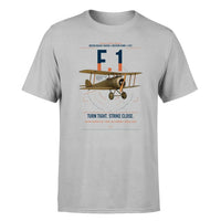 Thumbnail for Sopwith Camel F.1 design on light gray t-shirt, single-side print