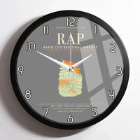 Thumbnail for Rapid City Regional Airport (RAP) design on gray framed wall clock