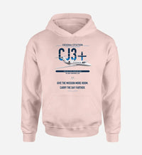 Thumbnail for Cessna Citation CJ3+ design on pink double-side hoodie, single-side print