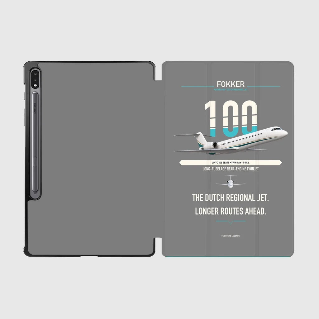 Fokker 100 design on gray samsung tablet tablet case
