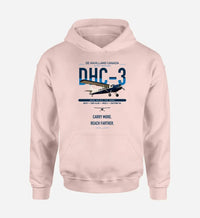 Thumbnail for DHC-3 Otter design on pink double-side hoodie, single-side print