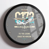 Thumbnail for Cessna 172 Skyhawk design on gray framed wall clock