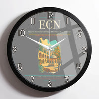 Thumbnail for Ercan International Airport (ECN) design on gray framed wall clock