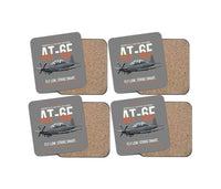 Thumbnail for AT-6E Wolverine Light Attack design on gray 4 pieces set coaster
