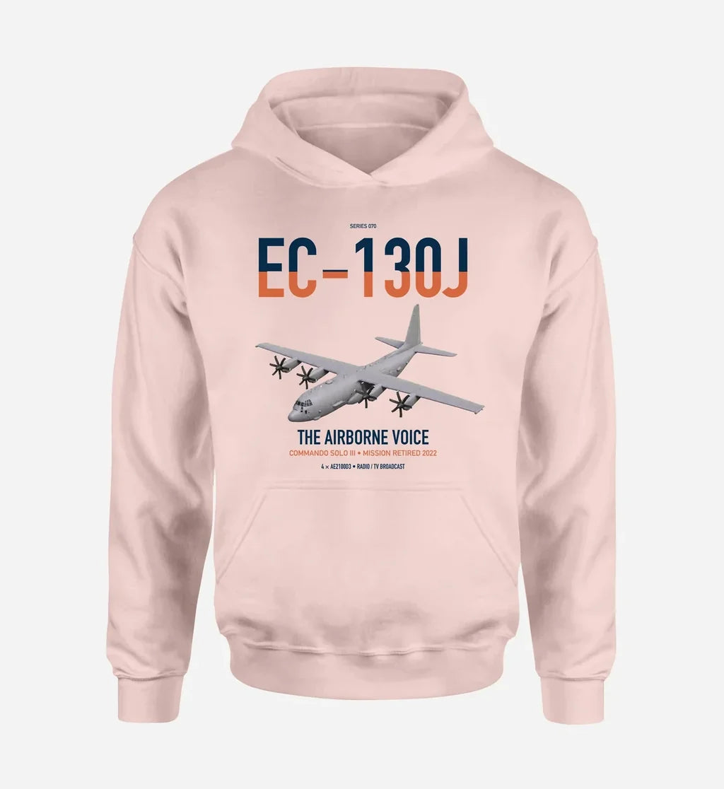 EC-130J Commando Solo III design on pink double-side hoodie, single-side print
