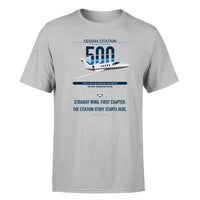 Thumbnail for Cessna Citation 500 - Citation I design on light gray double-side t-shirt, single-side print