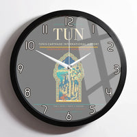 Thumbnail for Tunis-Carthage International Airport (TUN) design on gray framed wall clock
