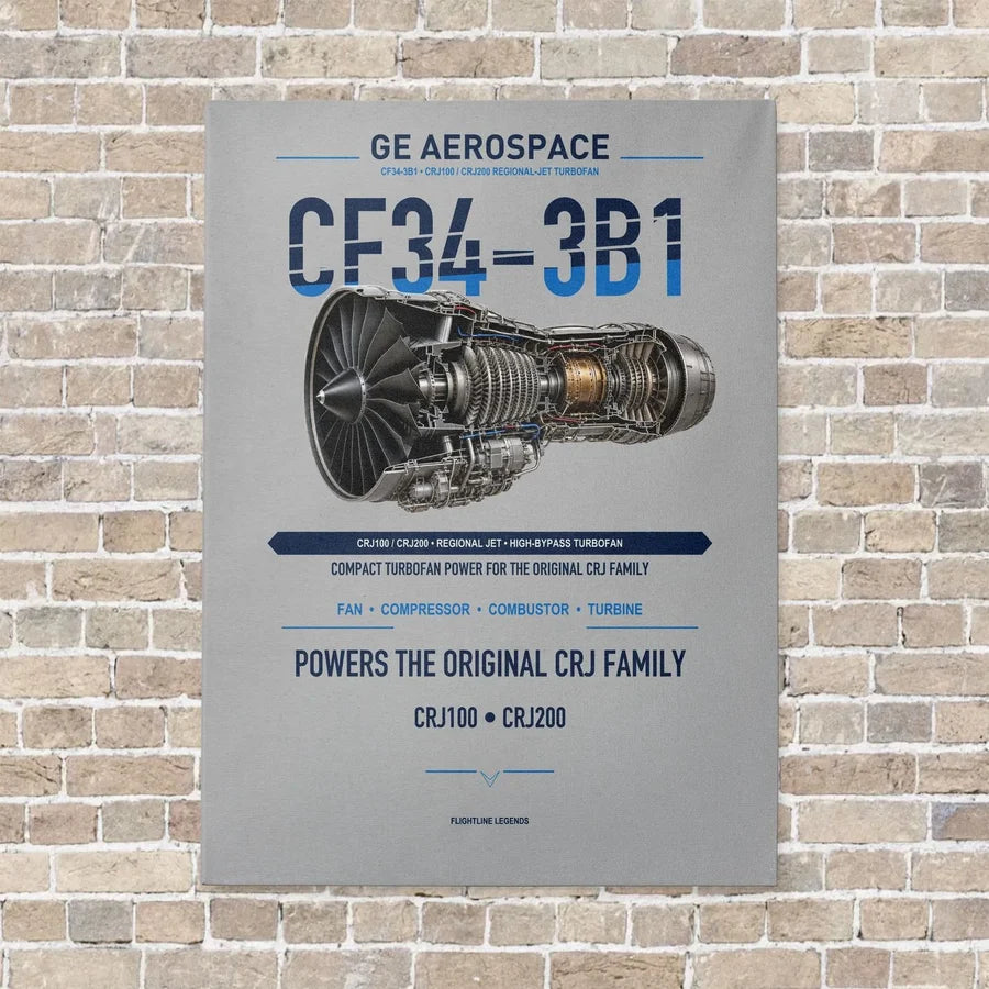 CF34-3B1 vertical canvas print - no frame - light gray background