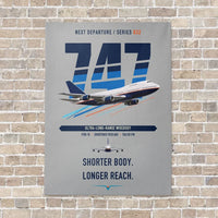 Thumbnail for Boeing 747SP vertical canvas print - no frame - light gray background