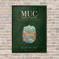 Thumbnail for Munich Airport MUC - Canvas Framed - Dark Green