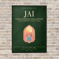 Thumbnail for Jaipur International Airport JAI - Canvas Framed - Dark Green