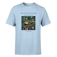 Thumbnail for VINTAGE G4056 - The Seaplane Dock - Premium T-Shirt design on lightblue premium t shirt
