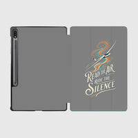 Thumbnail for Read The Air Ride The Silence design on gray samsung tablet tablet case
