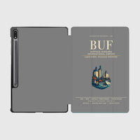 Thumbnail for Buffalo Niagara International Airport (BUF) design on gray samsung tablet tablet case