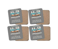 Thumbnail for Grumman American AA-5B Tiger design on gray 4 pieces set coaster