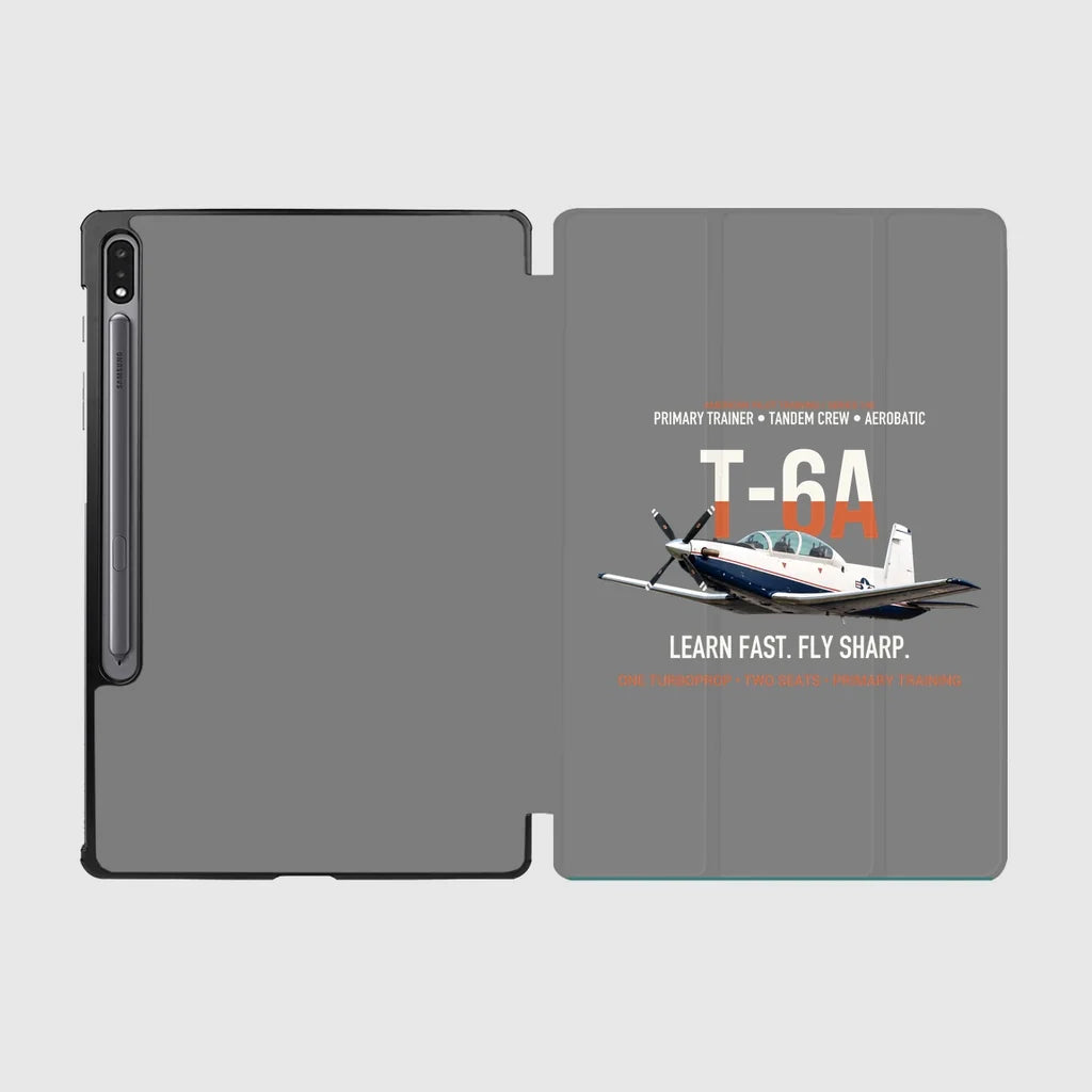 T-6A Texan II Train The Next Generation design on gray samsung tablet tablet case
