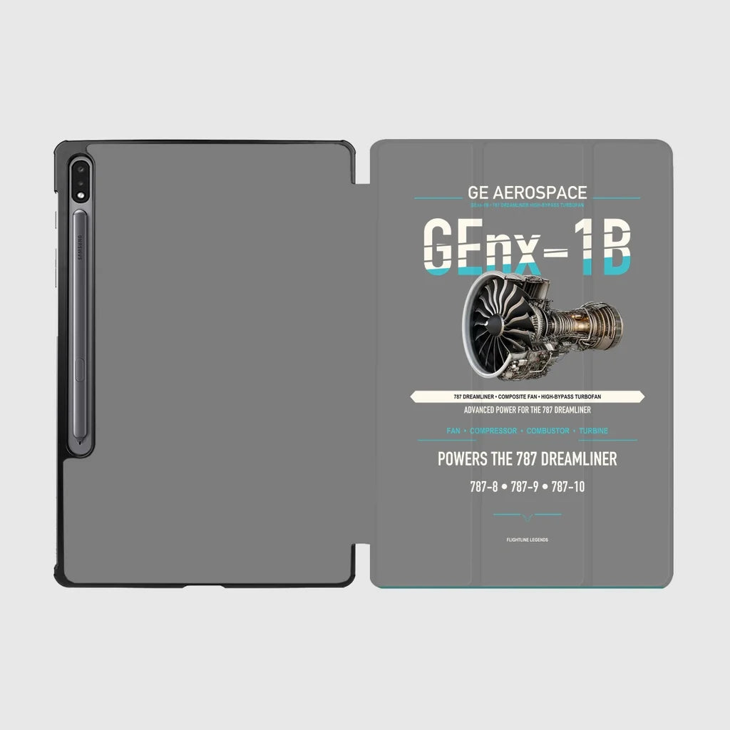 GEnx-1B design on gray samsung tablet tablet case