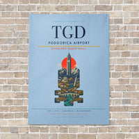 Thumbnail for Podgorica Airport TGD - Canvas No Frame - Light Blue