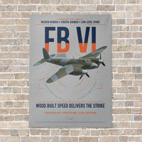 Thumbnail for de Havilland Mosquito FB VI vertical canvas print - no frame - light gray background