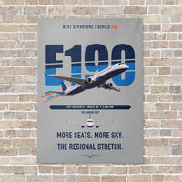 Thumbnail for Embraer E190 vertical canvas print - no frame - light gray background