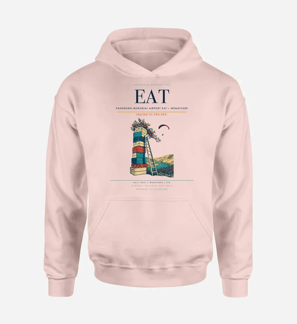 Pangborn Memorial Airport (EAT) design on pink hoodie single-side print