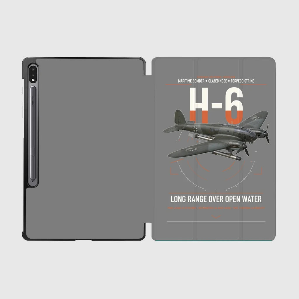 Heinkel He 111H-6 design on gray samsung tablet tablet case