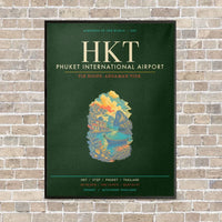 Thumbnail for Phuket International Airport HKT - Canvas Framed - Dark Green