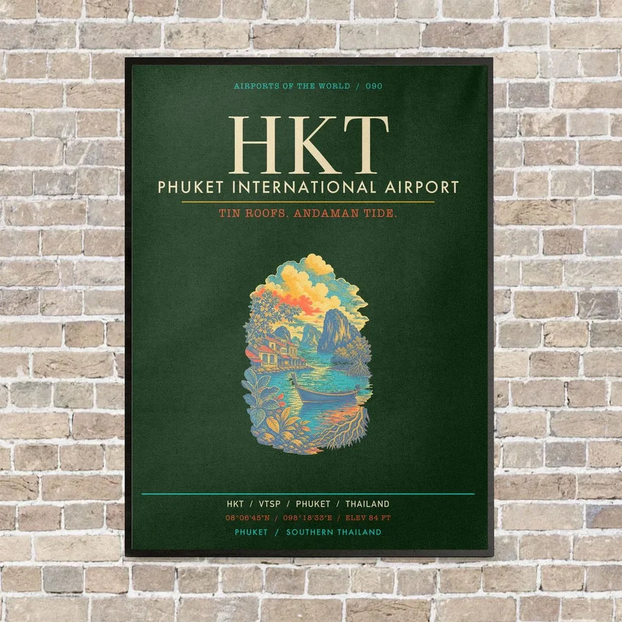 Phuket International Airport HKT - Canvas Framed - Dark Green
