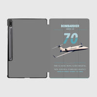 Thumbnail for Bombardier Learjet 70 design on gray samsung tablet tablet case